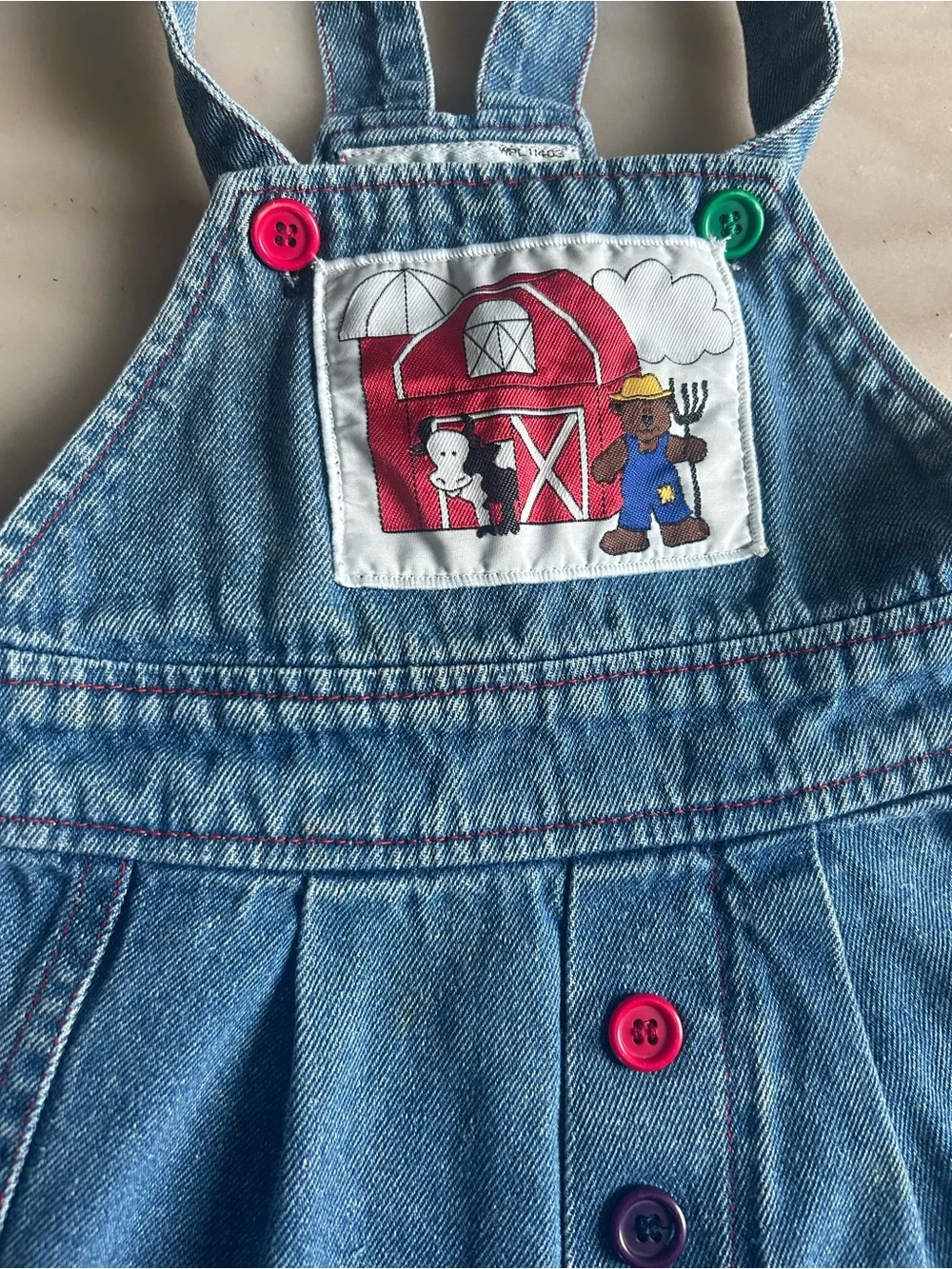 Vtg Christopher Rand Toddler Farm Denim Overalls 2T